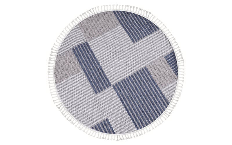 Summer Premium Carpet - ( 160 x 160 ) cm Beige & Blue