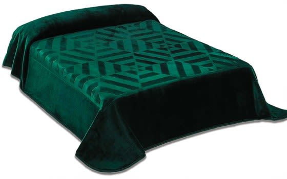 بطانية سيرينا من مورا طبقة واحدة - نفرين أخضر غامق
