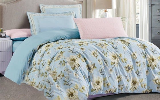 Mary Quilt Cover Set Without Filling 6 PCS - King Blue