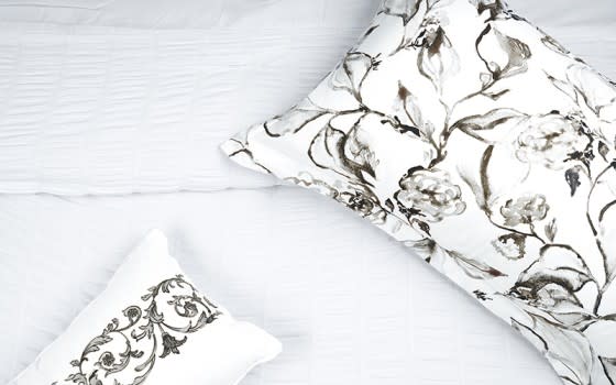 Flora Comforter Set 7 PCS - Queen White