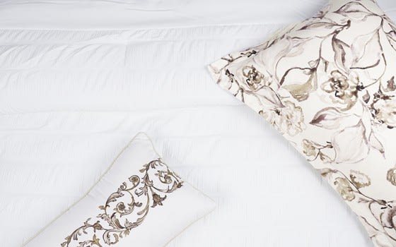 Flora Comforter Set 7 PCS - Queen Off White