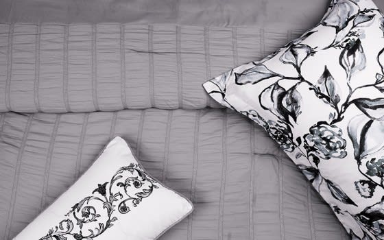 Flora Comforter Set 7 PCS - Queen Grey