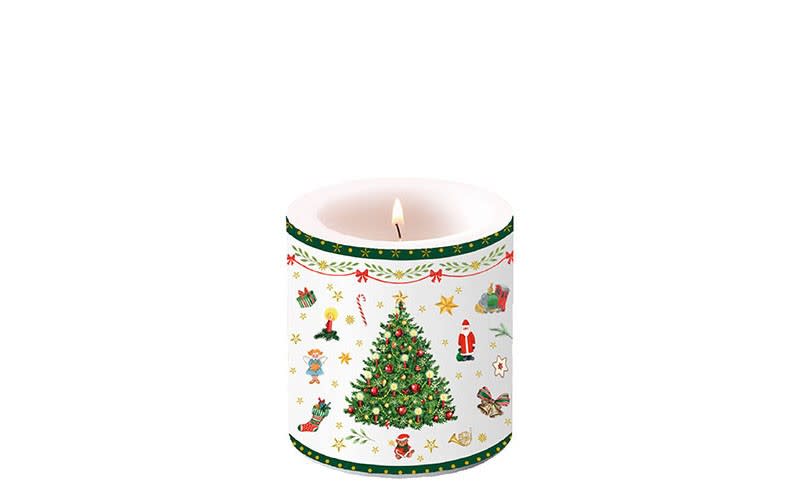 Christmas Candle 1 PC - White & Green
