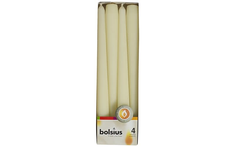 Bolsius Tapered Candle Box 4 PC - Cream