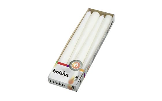 Bolsius Tapered Candle Box 4 PC - White