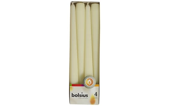 Bolsius Tapered Candle Box 4 PC - Cream
