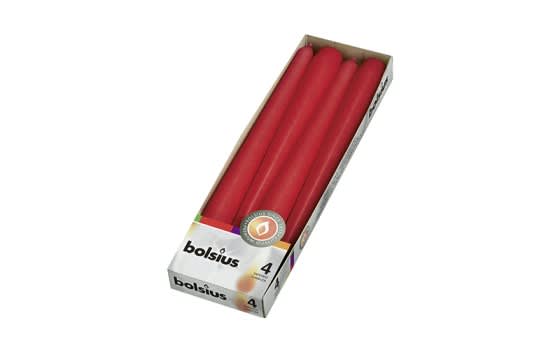 Bolsius Tapered Candle Box 4 PC - Red 