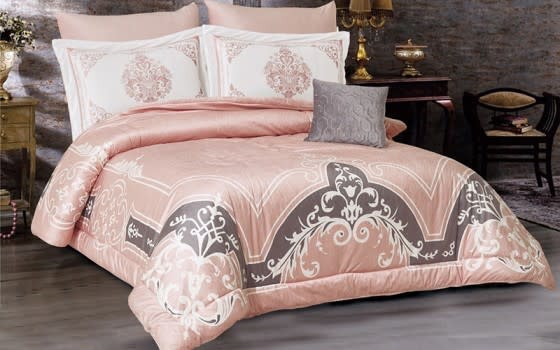 Patricia Velvet Comforter Set 7 PCs - King Pink