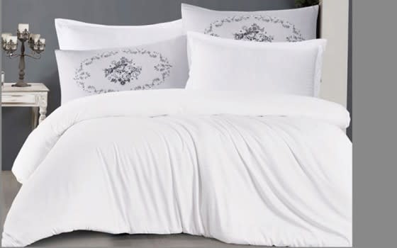 Rita Quilt Cover Set Without Filling 6 PCS - King White