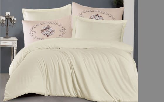 Rita Quilt Cover Set Without Filling 6 PCS - King Cream