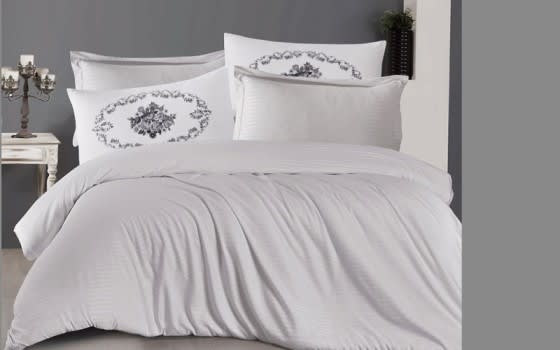 Rita Quilt Cover Set Without Filling 6 PCS - King L.Grey