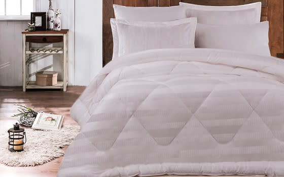 Hobby Satin Cotton Comforter Set 6 PCS - King Stone