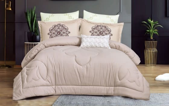Camelia Comforter Set 4 PCS - Single Beige