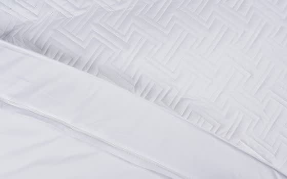 Alia Duvet Cover , Bed Spread Set 6 PCS Without Filling - King White