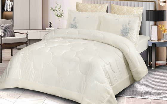 Venezia Velvet Comforter Set 6 PCS - King Cream
