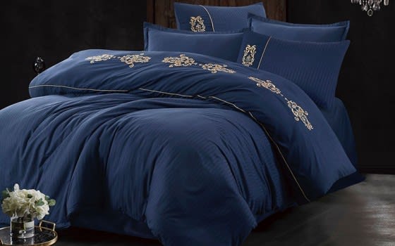 Aseel Comforter Set 6 PCS - King Blue