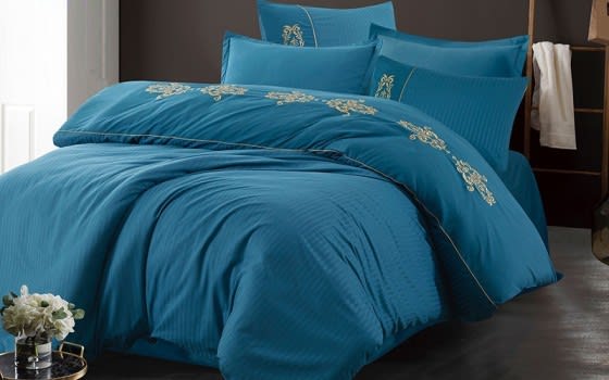 Aseel Comforter Set 6 PCS - King Turquoise