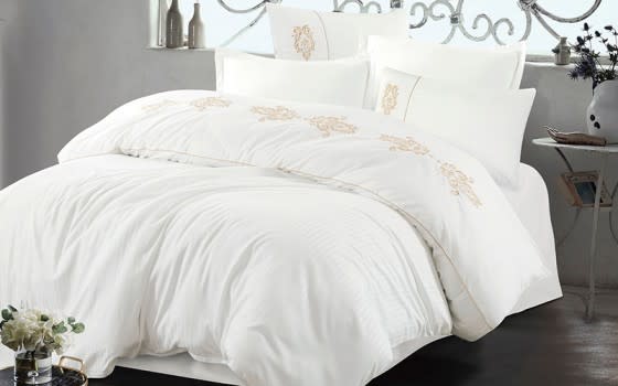 Aseel Comforter Set 6 PCS - King Off White
