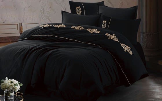 Aseel Comforter Set 6 PCS - King Black