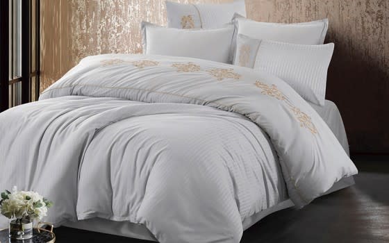 Aseel Comforter Set 6 PCS - King L.Grey