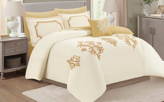 Milan Comforter Set 7 PCS - King Cream