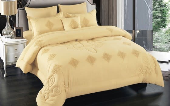 Milan Comforter Set 7 PCS - King Gold