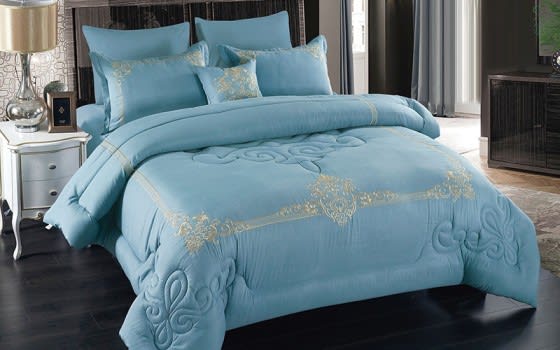Milan Comforter Set 7 PCS - King Blue