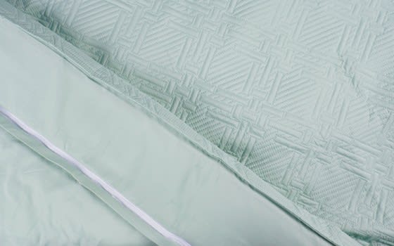 Freya Duvet Cover , Bed Spread Set 6 PCS Without Filling - King Green