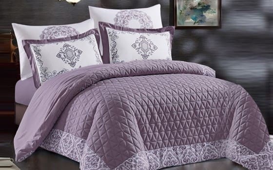 Gallen Duvet Cover , Bed Spread Set 6 PCS Without Filling - King Purple