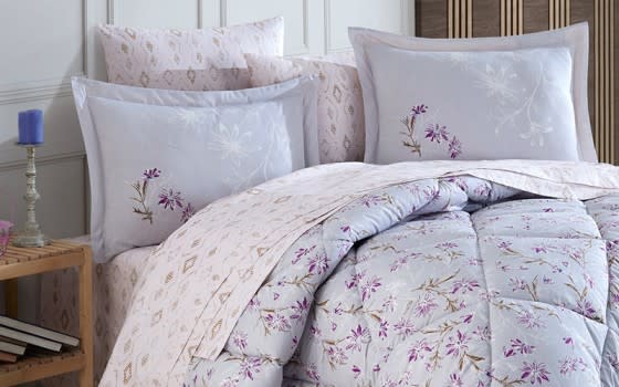 Hobby Cotton Comforter Set 6 PCS - King Purple
