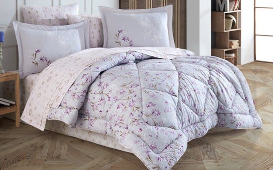 Hobby Cotton Comforter Set 6 PCS - King Purple
