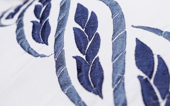 Dallas Embroidered Comforter Set 7 PCS - King White & Blue