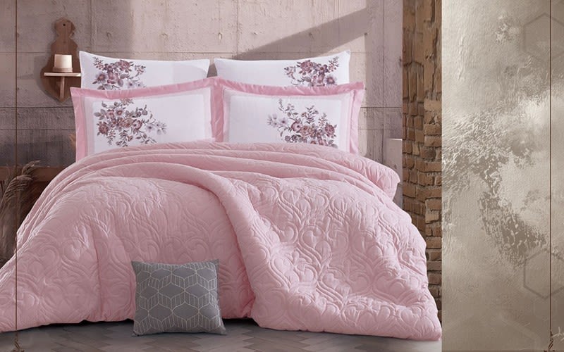 Iris Comforter Set 7 PCS - King Pink