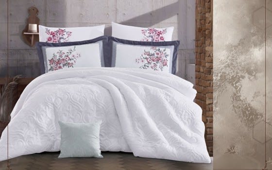 Iris Comforter Set 4 PCS - Single White