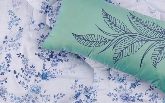 Lilac Comforter Set 7 PCS - King White & Blue