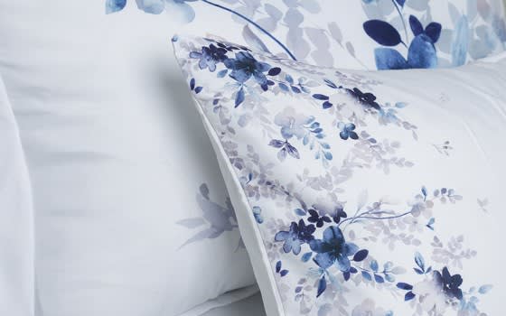 Melua Comforter Set 7 PCS - King White & Blue