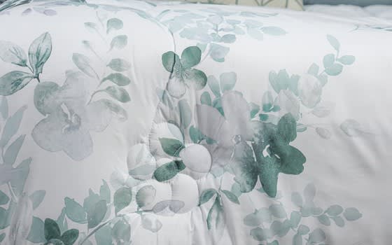 Melua Comforter Set 7 PCS - King White & Turquoise