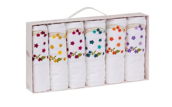 Fiesta Turkish Towel Set 6 Pcs - ( 30 X 50 ) cm White