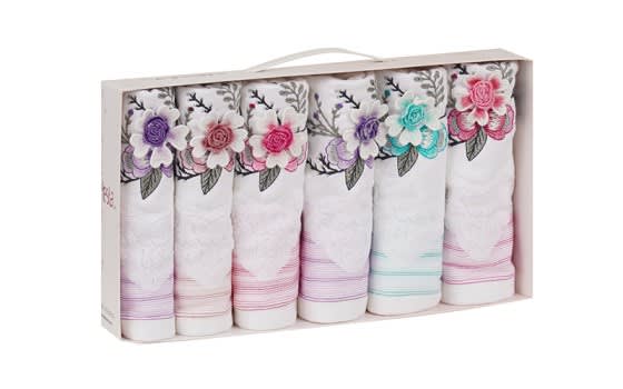 Fiesta Turkish Towel Set 6 Pcs - ( 30 X 50 ) cm Cream