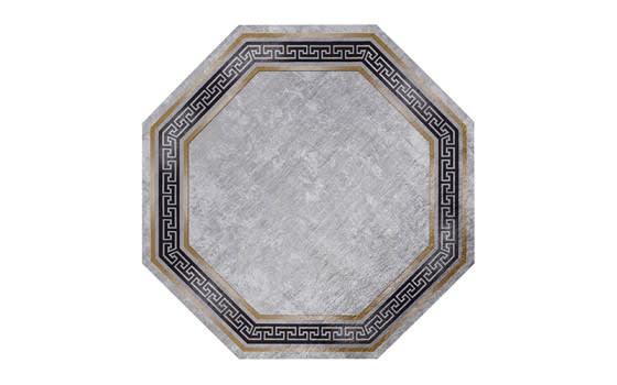 Armada Turkish Octagon Carpet - ( 200 X 200 ) cm L.Grey