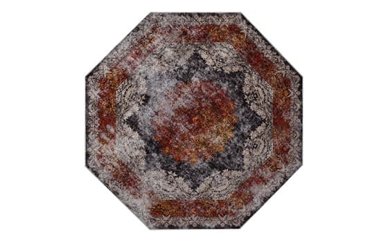 Armada Turkish Octagon Carpet - ( 300 X 300 ) cm Burgundy