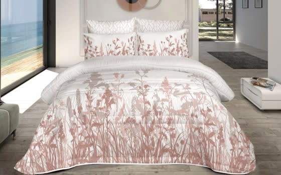 Salvia Comforter Set 6 PCS - King White & Beige