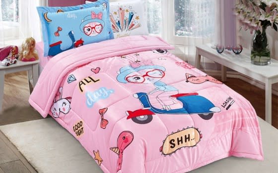 Smart Velvet Kids Comforter Set 4 PCS - Pink