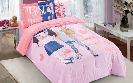 Smart Velvet Kids Comforter Set 4 PCS - Pink