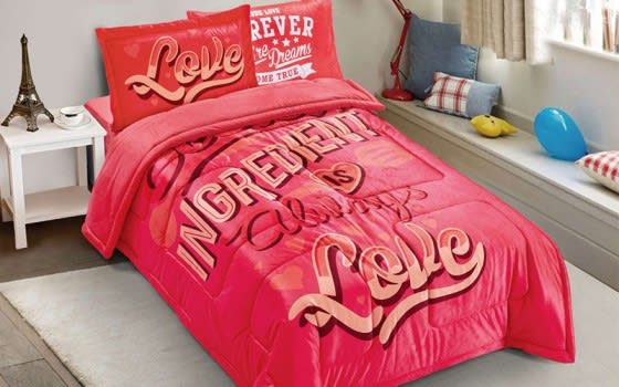 Smart Velvet Kids Comforter Set 4 PCS - Red