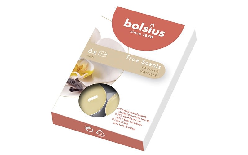 Bolsius True Scents Tealight Candles 6 PCs - Vanilla 
