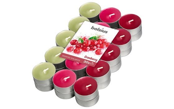 Bolsius True Scents Tealight Candles 30 PCs - Cranberry