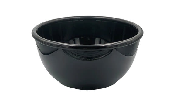 Plastic Salad Bowl With Rim -  Black ( 18 cm )