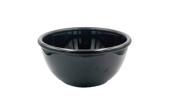 Plastic Salad Bowl With Rim -  Black ( 14 cm )