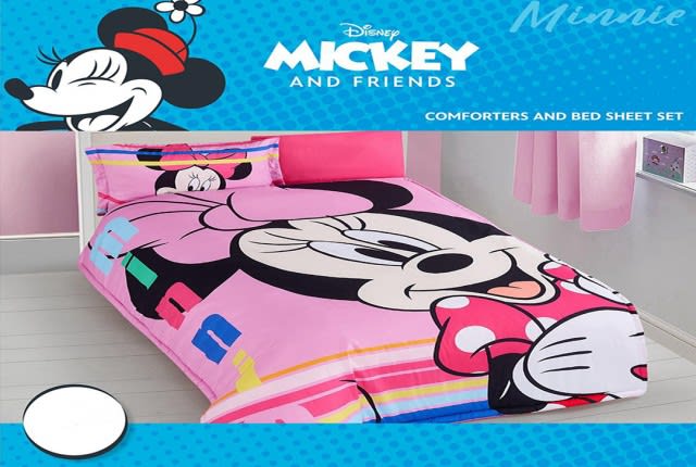 Disney Minnie Mouse Comforter Set 4 PCS - Pink